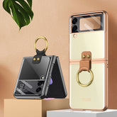 GKK Integrated Electroplating Phone Case with Ring, For Samsung Galaxy Z Flip4